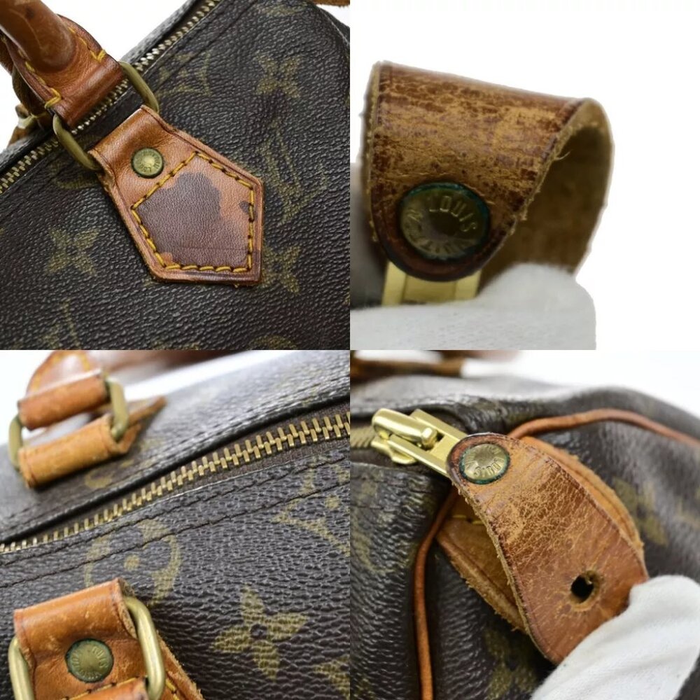 LOUIS VUITTON Speedy 25 Travel Hand Bag Monogram Leather Brown - Picture 16 of 16